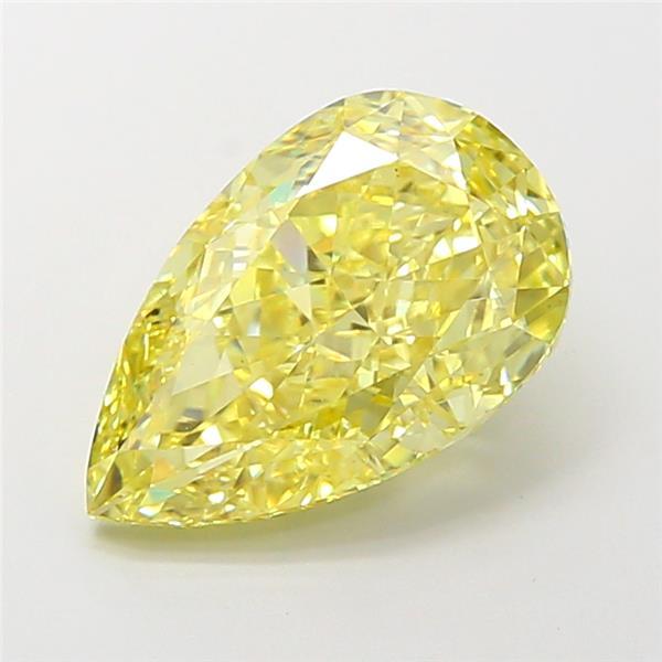 4.08 Ct. Fancy Intense Yellow Pear Lab Grown Diamond