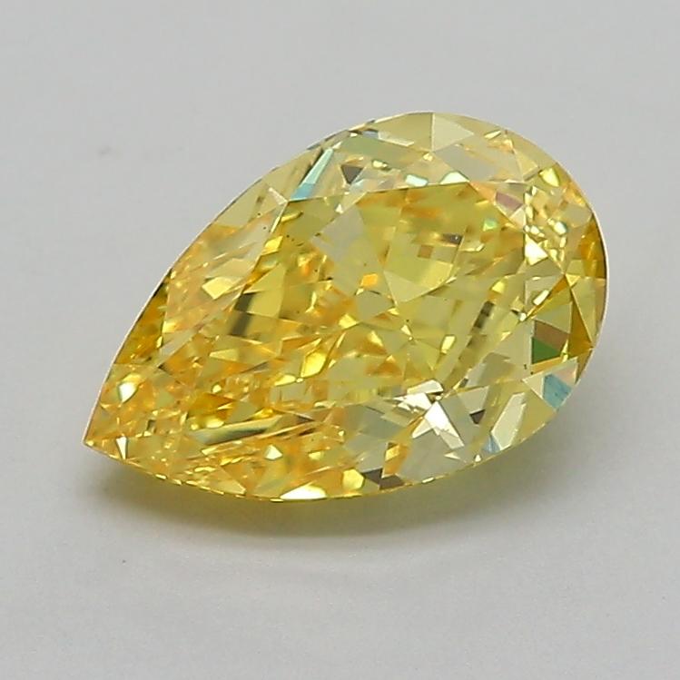 2.01 Ct. Fancy Vivid  Yellow Pear Lab Grown Diamond