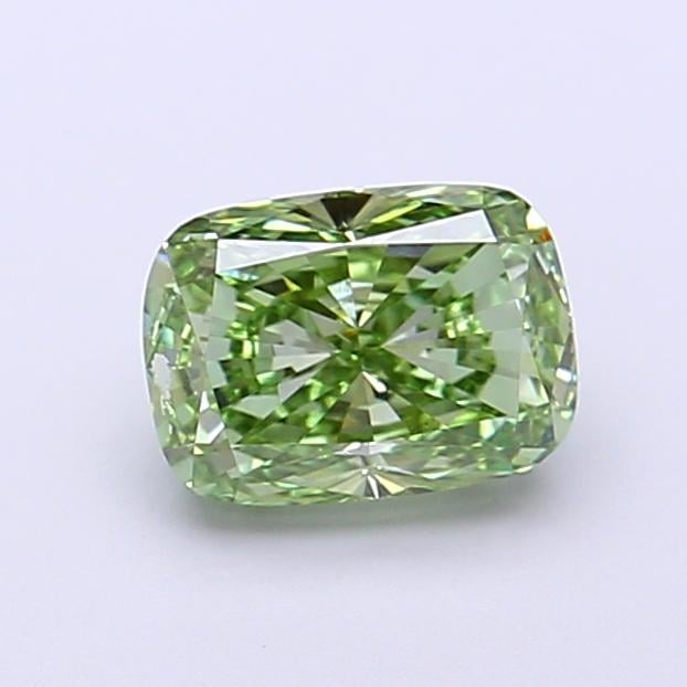 1.02 Ct. Fancy Vivid Green Cushion Lab Grown Diamond