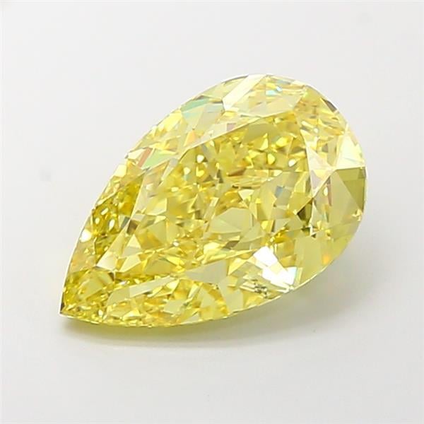 4.54 Ct. Fancy Intense  Yellow Pear Lab Grown Diamond