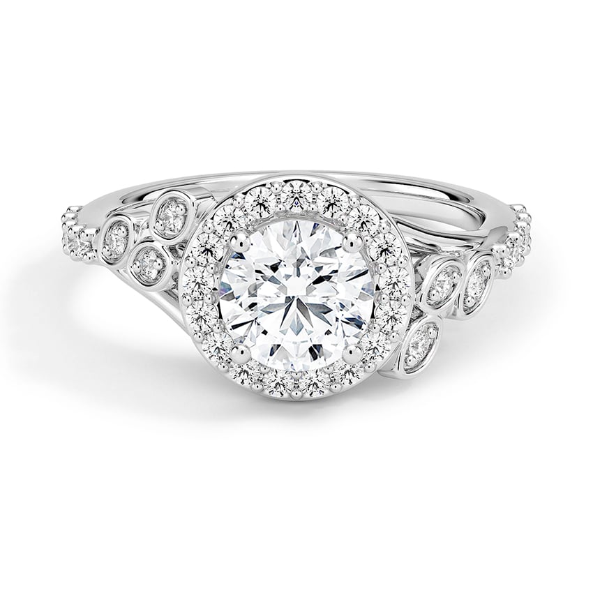Custom Twisted Vine Halo Diamond Ring