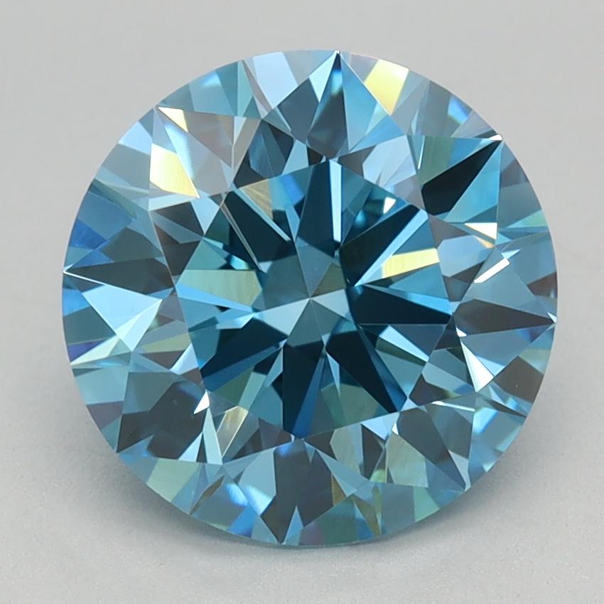 2.15 Ct. Fancy Vivid Blue Round Lab Grown Diamond