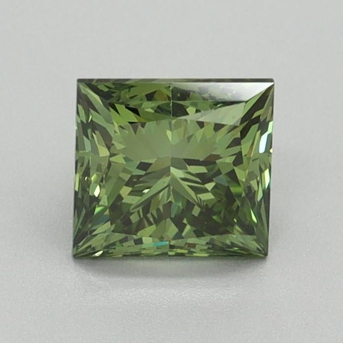 1.02 Ct. Fancy Vivid Green Princess Lab Grown Diamond