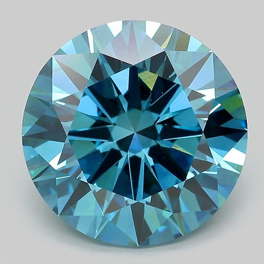 6.99 Ct. Fancy Vivid Blue Round Lab Grown Diamond