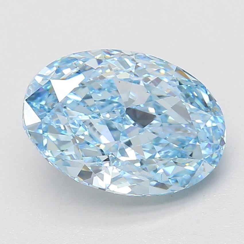 5.11 Ct. Fancy Vivid Blue Oval Lab Grown Diamond