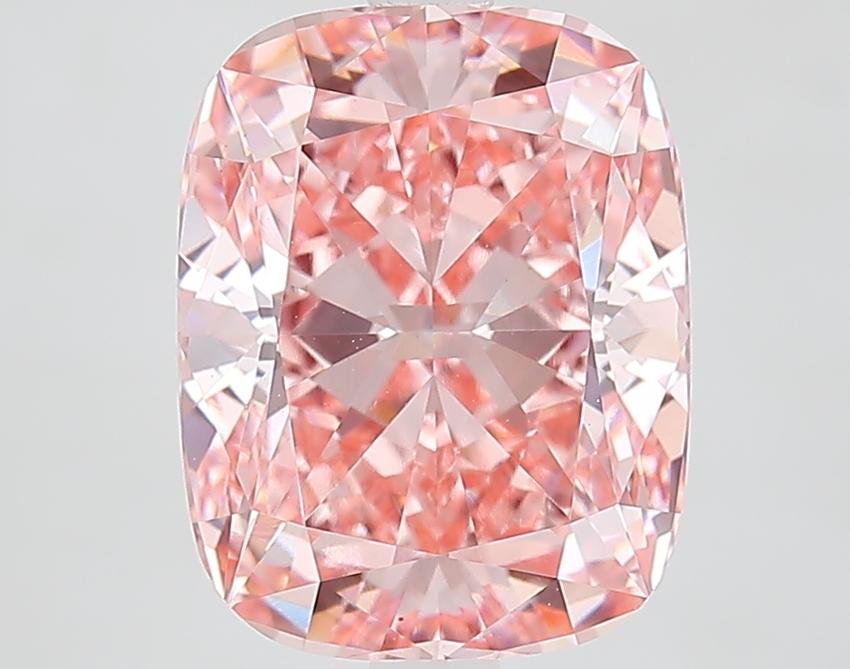 4.08 Ct. Fancy Vivid Pink Cushion Lab Grown Diamond