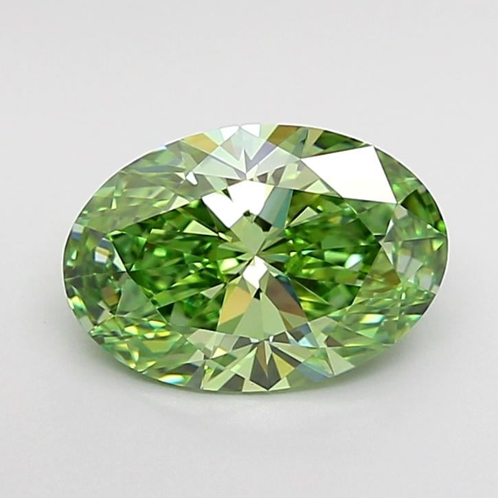 1.53 Ct. Fancy Vivid Green Oval Lab Grown Diamond