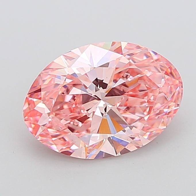 4.93 Ct. Fancy Vivid None Pink Oval Lab Grown Diamond