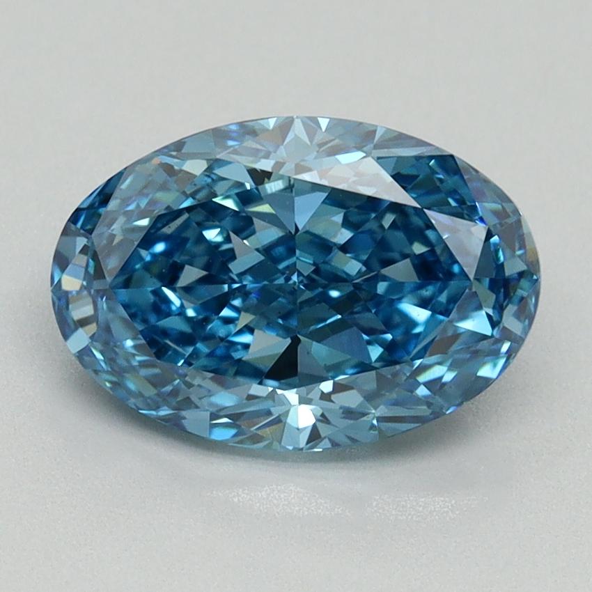 2.20 Ct. Fancy Vivid Blue Oval Lab Grown Diamond