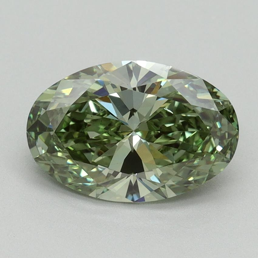 1.57 Ct. Fancy Vivid Green Oval Lab Grown Diamond