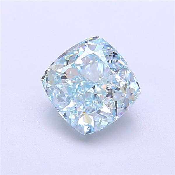 1.26 Ct. Fancy Vivid Blue Cushion Lab Grown Diamond
