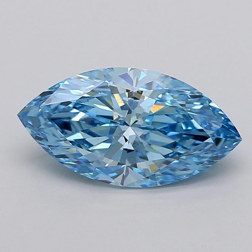 3.09 Ct. Fancy Vivid  Blue Marquise Lab Grown Diamond