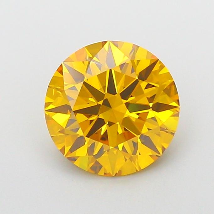 3.09 Ct. Fancy Vivid  Yellow Round Lab Grown Diamond