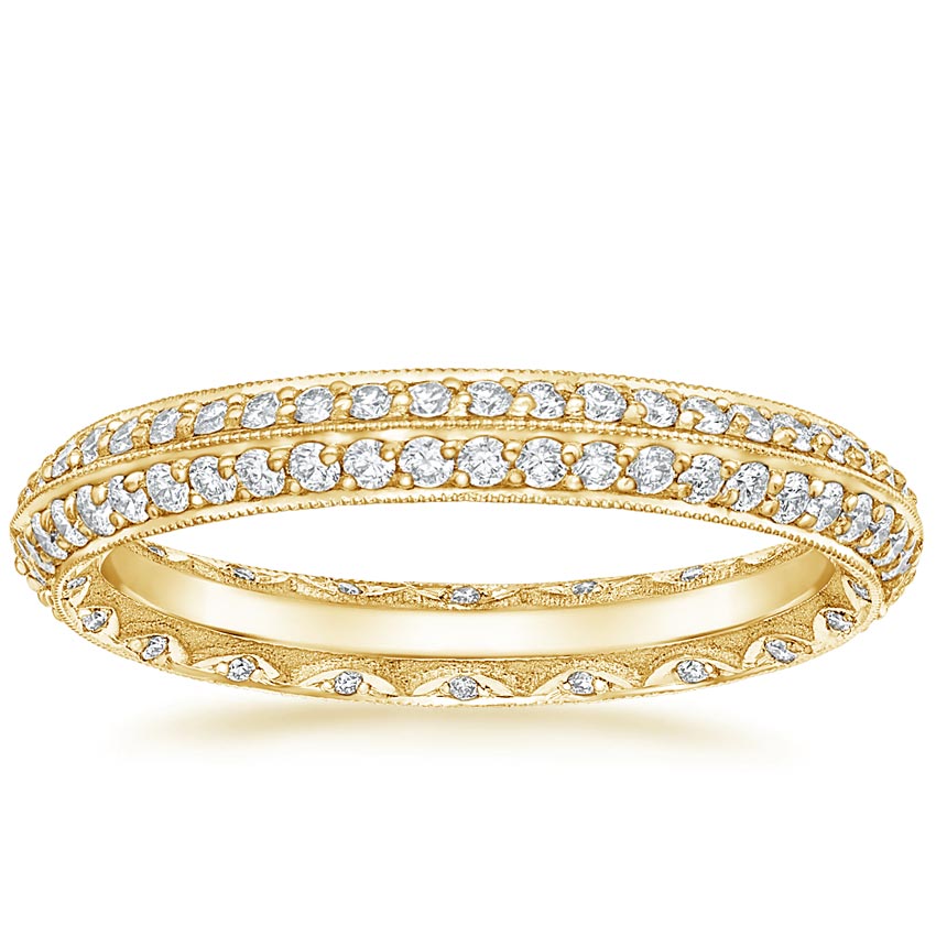 18K Yellow Gold Tacori Sculpted Crescent Knife Edge Eternity Diamond Ring (2/3 ct. tw.), large top view