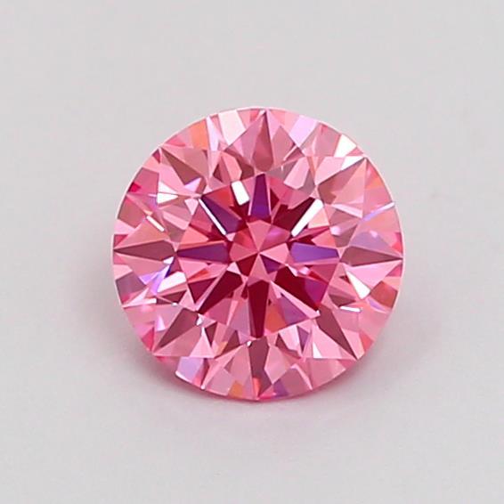 0.64 Ct. Fancy Vivid Pink Round Lab Grown Diamond