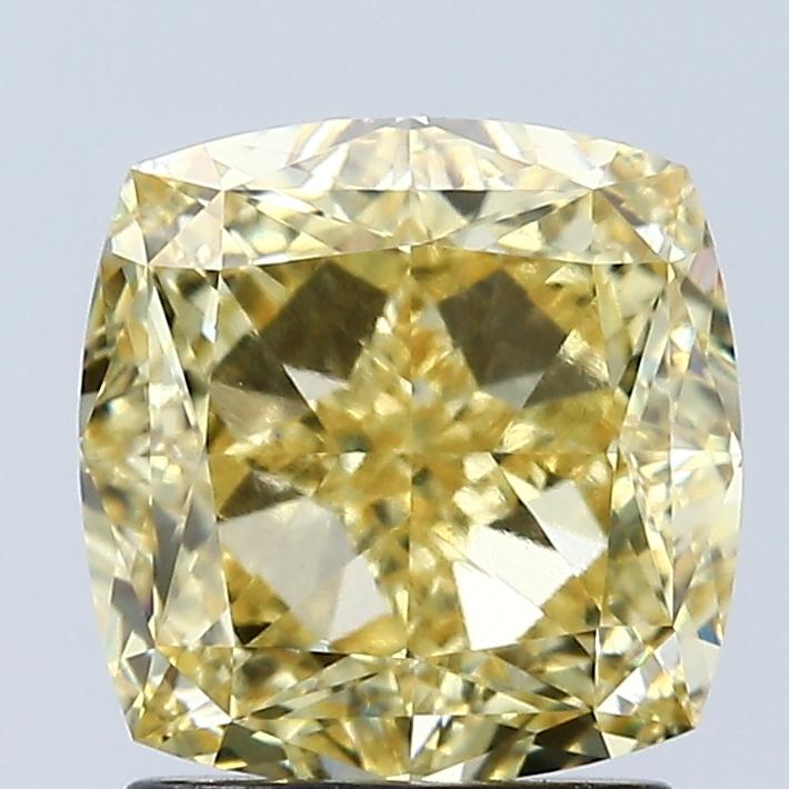 2.29 Ct. Fancy Vivid Yellow Cushion Lab Grown Diamond