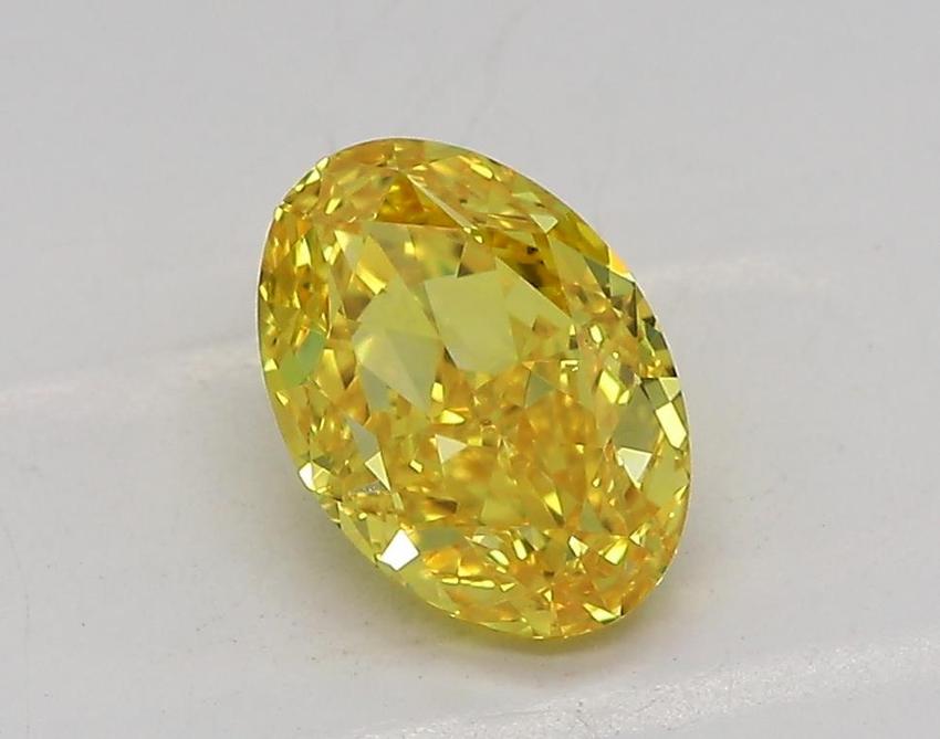 1.1 Ct. Fancy Vivid Yellow Oval Lab Grown Diamond