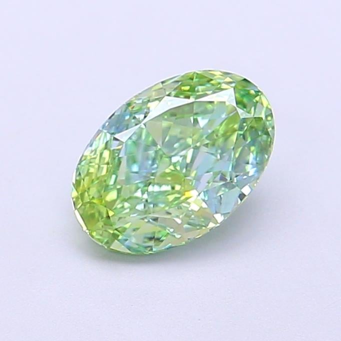 1.01 Ct. Fancy Vivid Green Oval Lab Grown Diamond