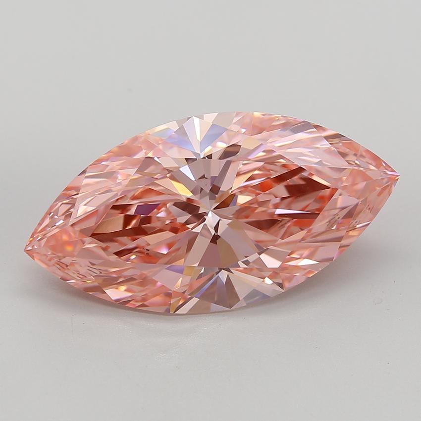 11.05 Ct. Fancy Vivid  Pink Marquise Lab Grown Diamond