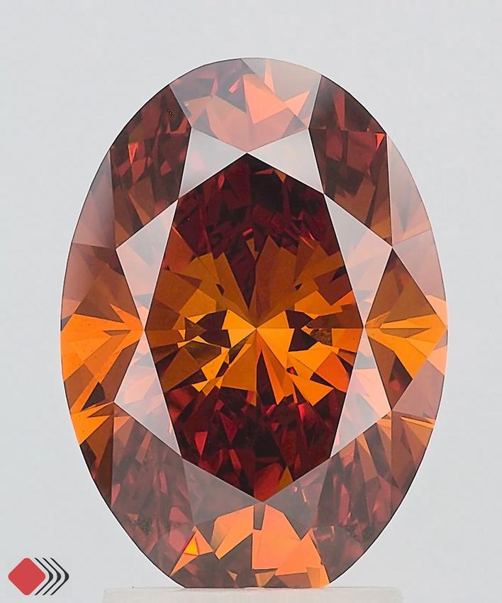 3.00 Ct. Fancy Deep Orange Oval Lab Grown Diamond