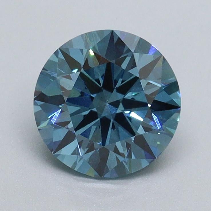 1.18 Ct. Fancy Vivid Malibu Blue Round Lab Grown Diamond