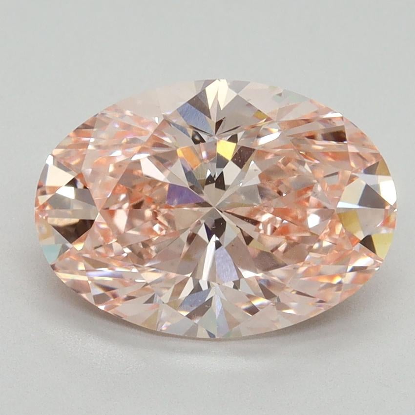 3.08 Ct. Fancy Vivid Pink Oval Lab Grown Diamond