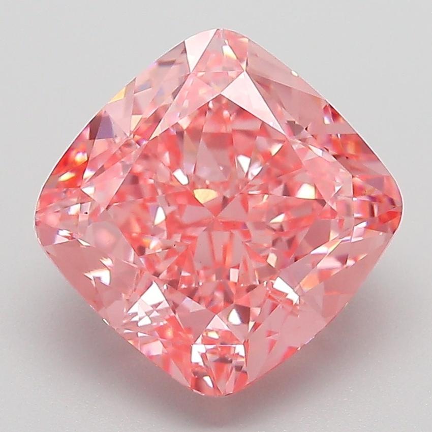 4.12 Ct. Fancy Vivid Pink Cushion Lab Grown Diamond