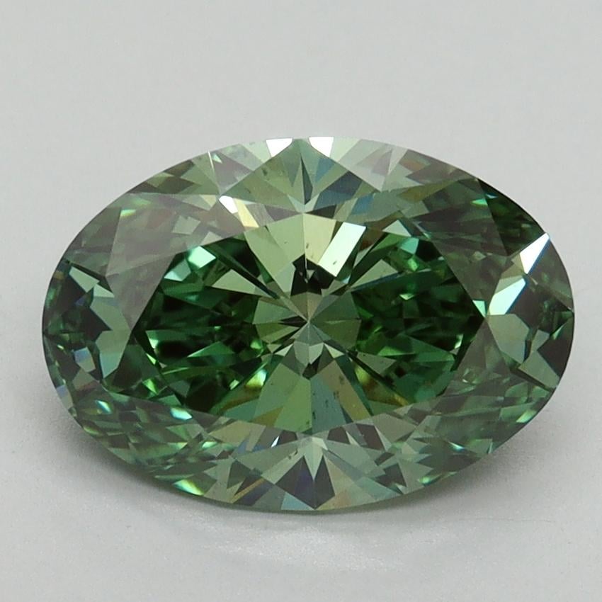 2.20 Ct. Fancy Vivid Pacific Green Oval Lab Grown Diamond