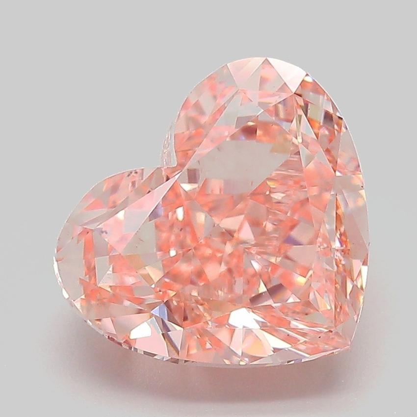 5.27 Ct. Fancy Vivid  Pink Heart Lab Grown Diamond