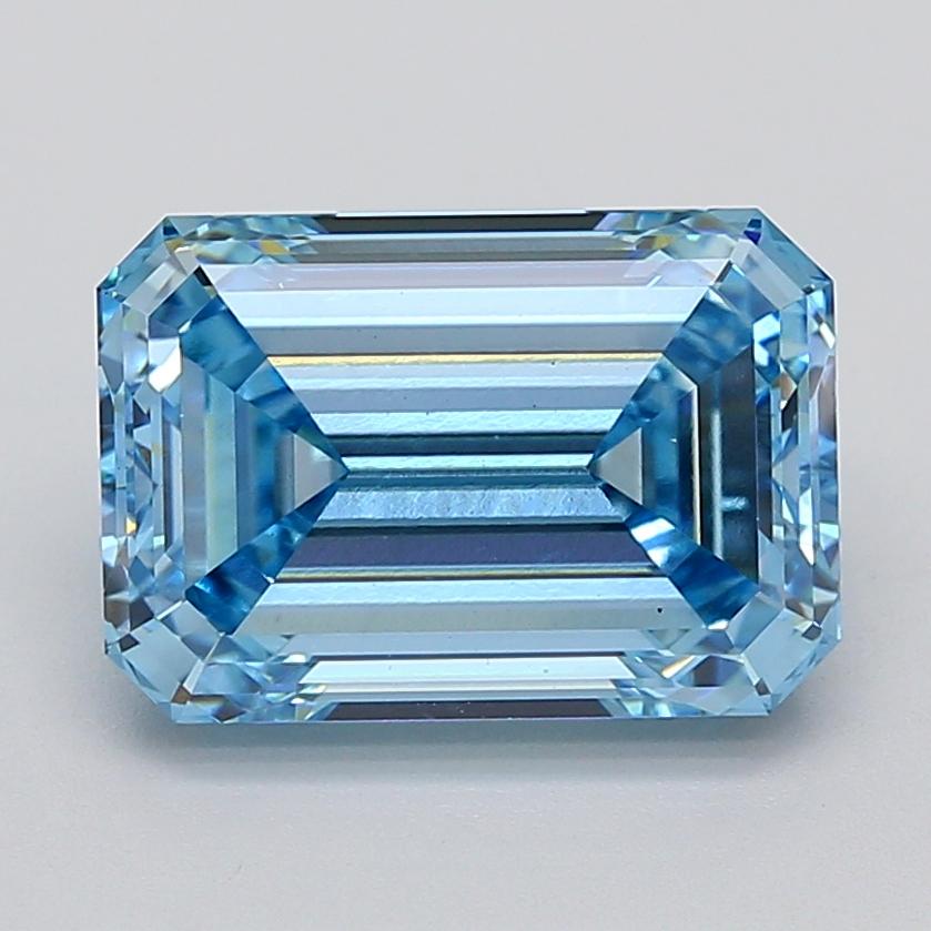 6.09 Ct. Fancy Vivid  Blue Emerald Lab Grown Diamond
