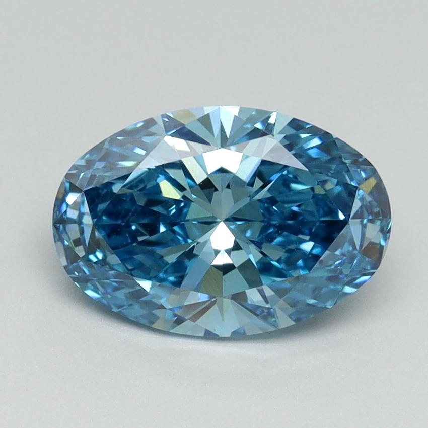 1.62 Ct. Fancy Vivid Blue Oval Lab Grown Diamond