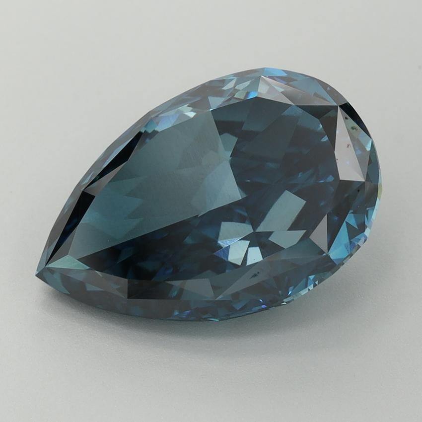 7.55 Ct. Fancy Deep  Blue Pear Lab Grown Diamond