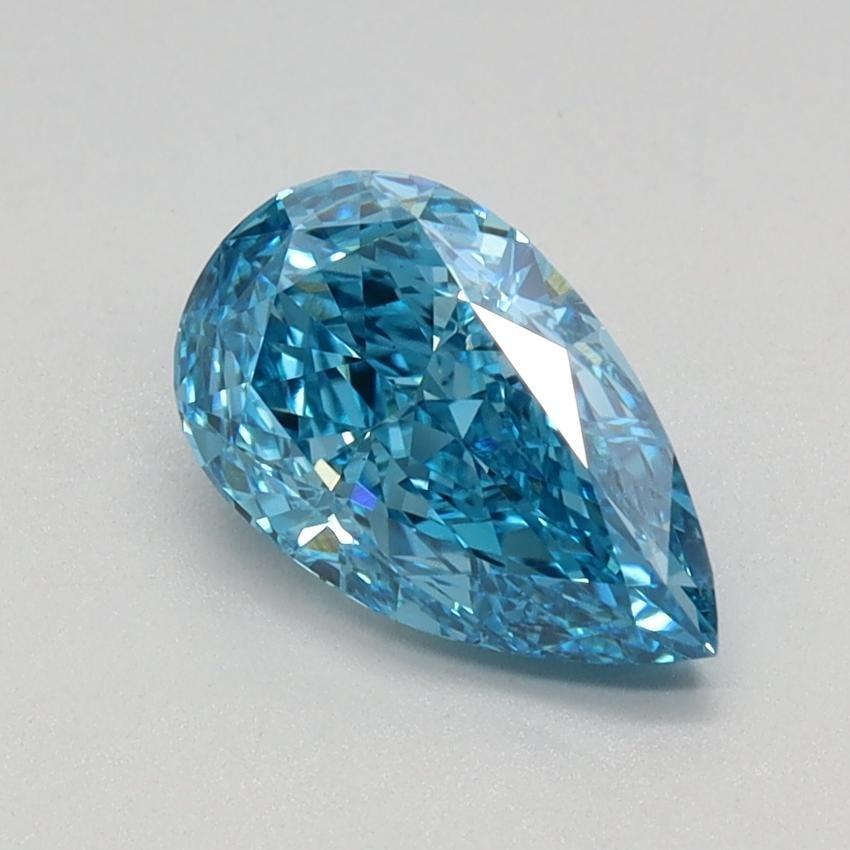 1.04 Ct. Fancy Vivid Blue Pear Lab Grown Diamond