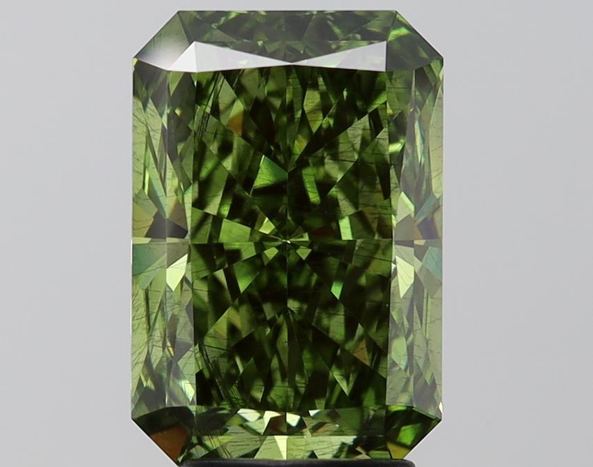 4.06 Ct. Fancy Vivid Green Radiant Lab Grown Diamond