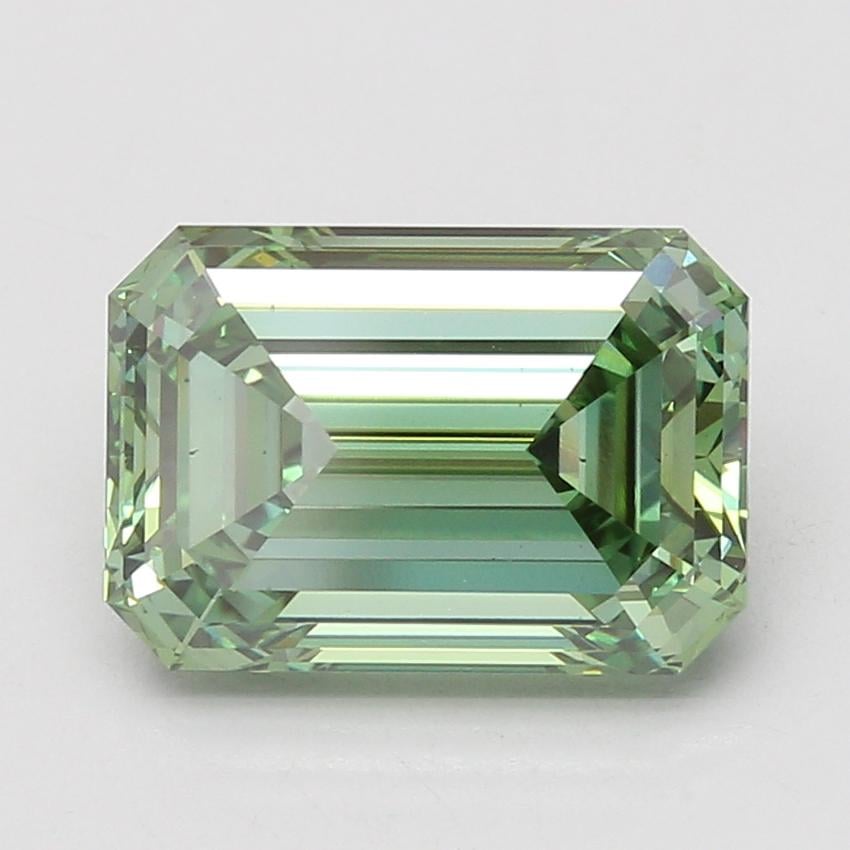 5.10 Ct. Fancy Vivid Green Emerald Lab Grown Diamond