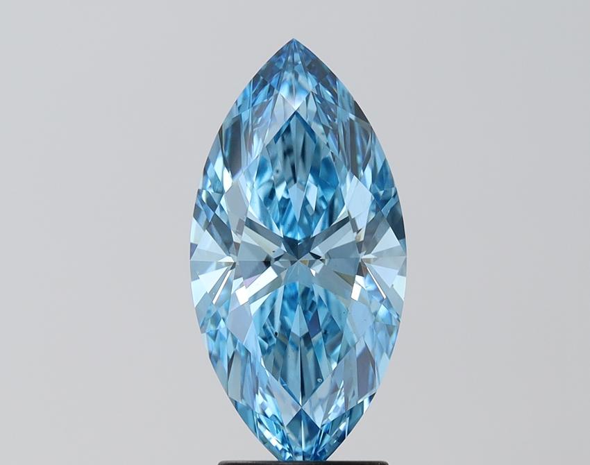 3.01 Ct. Fancy Vivid  Blue Marquise Lab Grown Diamond