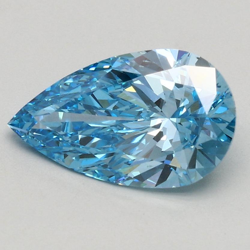 1.07 Ct. Fancy Vivid Blue Pear Lab Grown Diamond