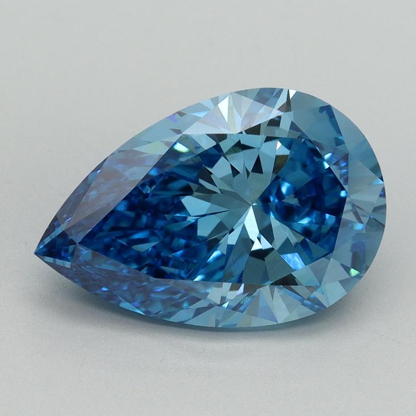 4.07 Ct. Fancy Vivid Blue Pear Lab Grown Diamond
