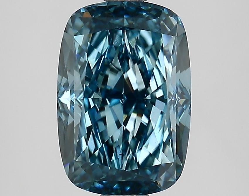 2.63 Ct. Fancy Vivid Blue Cushion Lab Grown Diamond