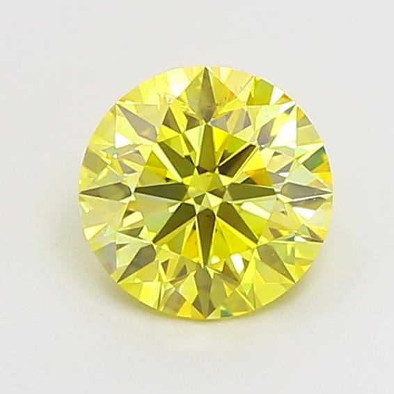 1.08 Ct. Fancy Vivid  Yellow Round Lab Grown Diamond