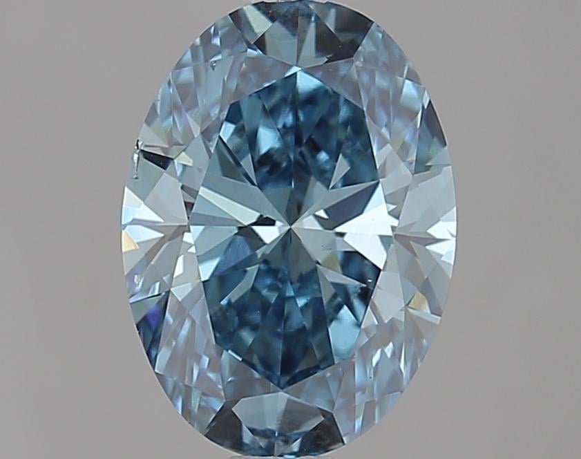 2.19 Ct. Fancy Vivid Blue Oval Lab Grown Diamond