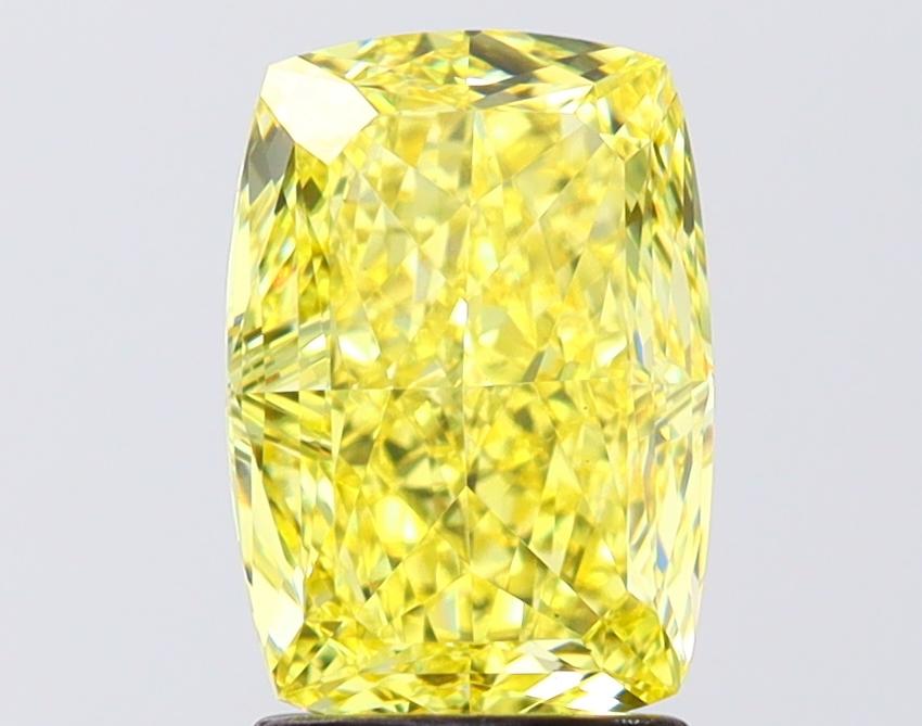 2.58 Ct. Fancy Vivid Yellow Yellow Cushion Lab Grown Diamond