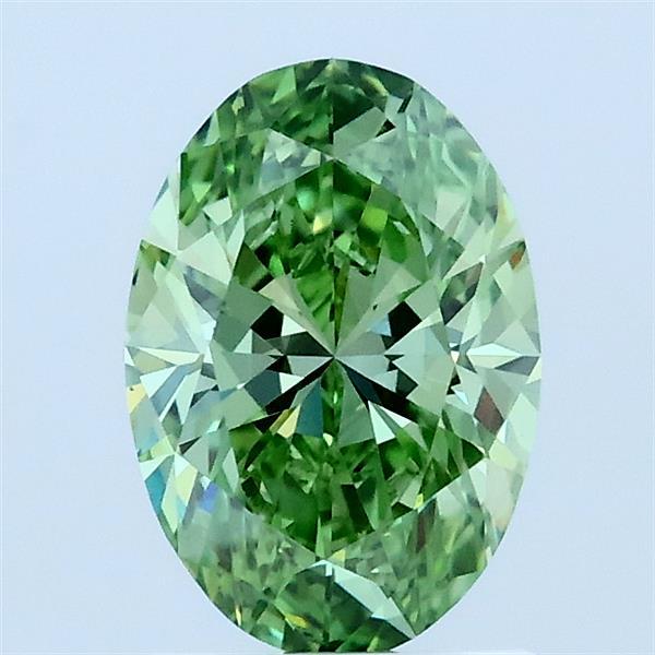1.08 Ct. Fancy Vivid Green Oval Lab Grown Diamond