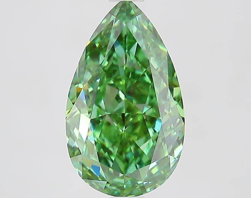 3.55 Ct. Fancy Vivid Green Pear Lab Grown Diamond