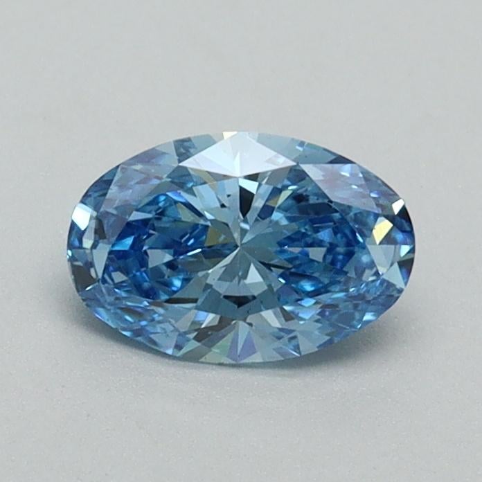 0.53 Ct. Fancy Vivid Malibu Blue Oval Lab Grown Diamond