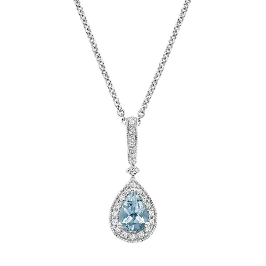 Skye Aquamarine and Diamond Necklace | Brilliant Earth