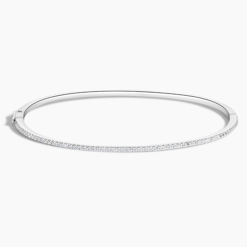 18K White Gold Whisper Diamond Eternity Bangle Bracelet (3/4 ct. tw.)