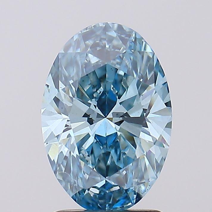 1.67 Ct. Fancy Vivid Blue Oval Lab Grown Diamond