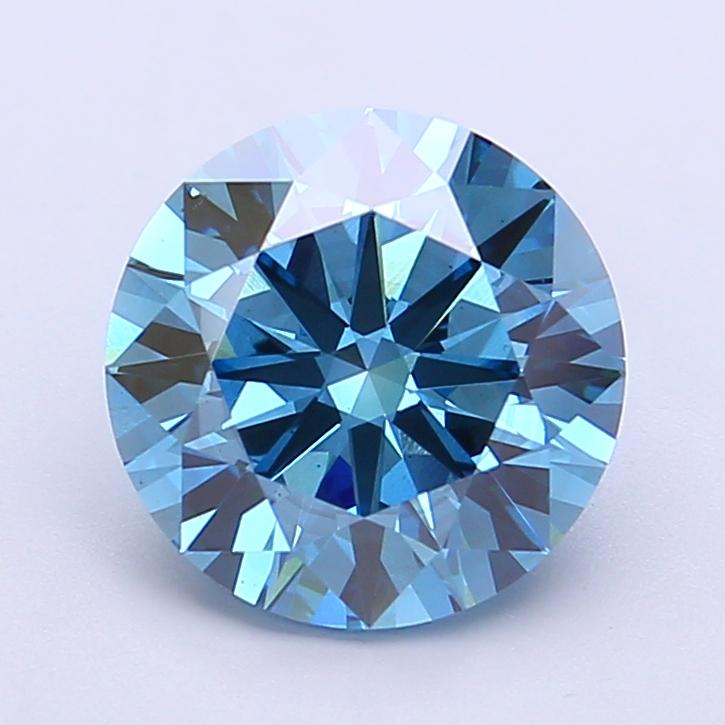 2.67 Ct. Fancy Vivid Blue Round Lab Grown Diamond