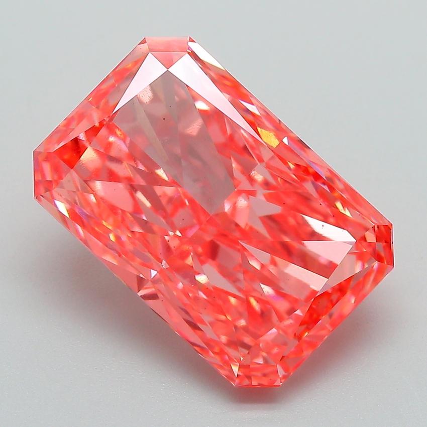 7.12 Ct. Fancy Vivid Pink Radiant Lab Grown Diamond